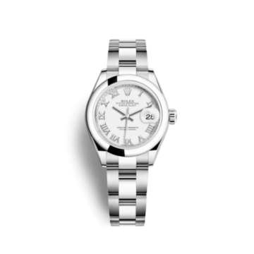 Rolex Lady-Datejust 28 Stainless Steel Domed / Oyster / White Roman