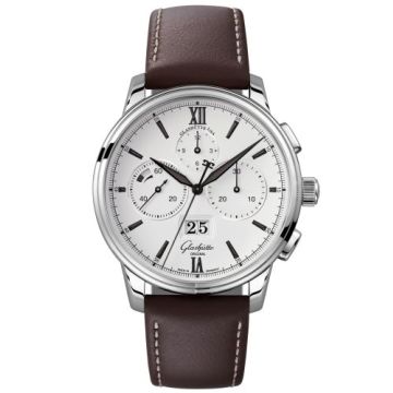 Glashütte Original Senator Chronograph Panorama Date Stainless Steel / Silver / Calf / Folding