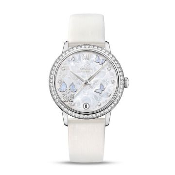 Omega De Ville Prestige Co-Axial 32.7 White Gold / MOP Butterfly / Diamond