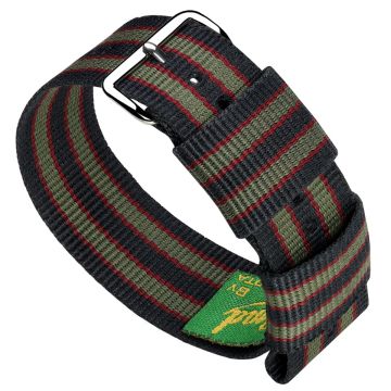 Genuine Vintage Bond US Type Nylon Watch Strap - Polished - 18mm