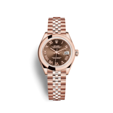 Rolex Lady-Datejust 28 Everose Domed  / Jubilee / Chocolate Roman