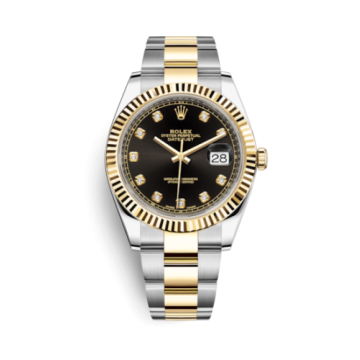 Rolex Datejust 41 Rolesor Yellow Fluted / Oyster / Black - Diamond