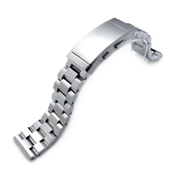 Hexad 22mm Stainless Steel Straight End Bracelet with Ratchet Buckle - 15mm