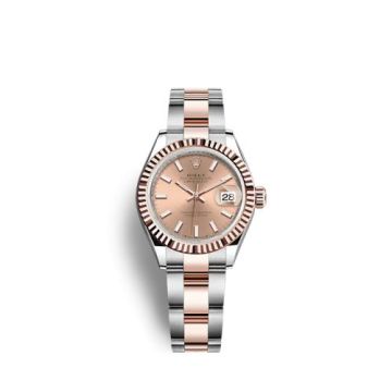 Rolex Lady-Datejust 28 Stainless Steel / Rose Gold / Fluted / Rose / Oyster