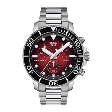 Tissot Seastar 1000 Chronograph Quartz 45.5 Stainless Steel / Red Gradient / Bracelet