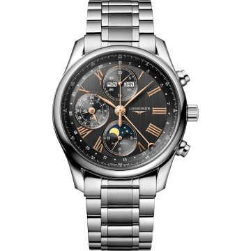 Longines Master Collection 40 Chronograph Calendar Stainless Steel / Anthracite / Bracelet