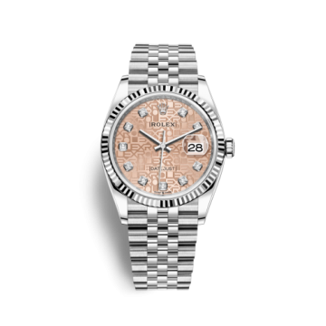 Rolex Datejust 36 Stainless Steel / Fluted / Pink Jubilee / Jubilee