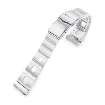 Rollball version II Watch Band for Omega Seamaster 42mm, 316L Stainless Steel Brushed Baton Diver Clasp - 20mm