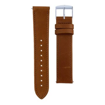 Gustave & Cie Bracelet de montre Cuir Marron Havane Surpiqué