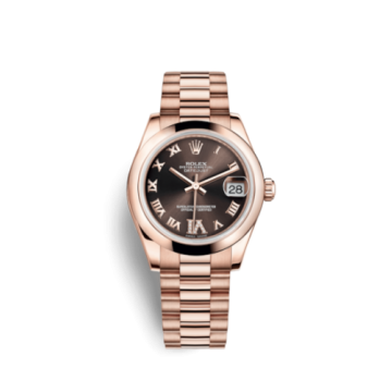 Rolex Datejust 31 Everose Domed / President / Chocolate Roman