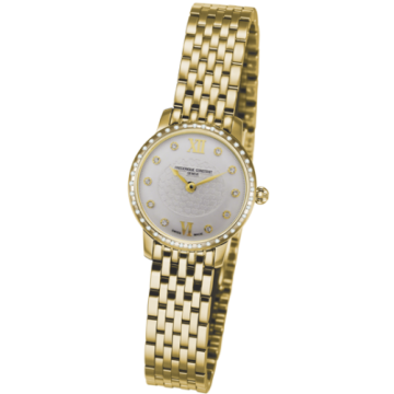 Frederique Constant Slimline Mini Yellow Gold - Diamond / Silver / Bracelet