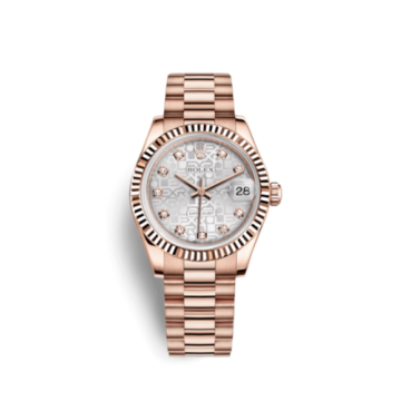 Rolex Datejust 31 Everose Fluted / President / Silver Computer