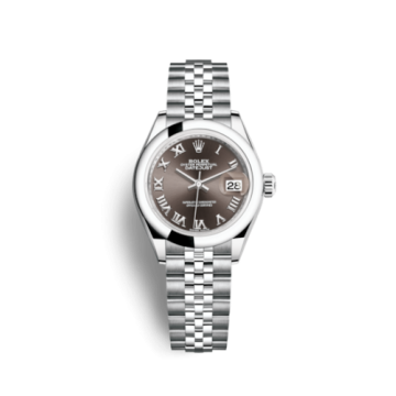 Rolex Lady-Datejust 28 Stainless Steel Domed / Jubilee / Dark Grey Roman