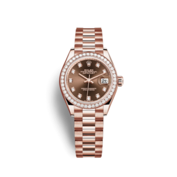 Rolex Lady-Datejust 28 Everose Diamond / President / Chocolate Diamond
