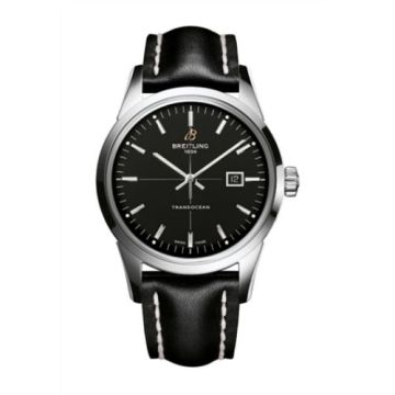 Breitling Transocean Date Stainless Steel / Black / Calf / Pin