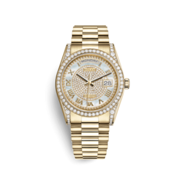 Rolex Day-Date 36 Yellow Gold Diamonds / President / Paved Roman