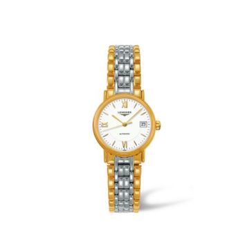 Longines Presence 25.5 Automatic PVD Gold / White - Mixed / Bracelet