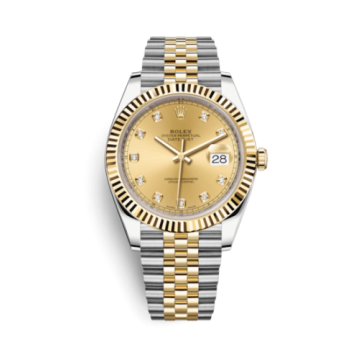 Rolex Datejust 41 Rolesor Yellow Fluted / Jubilee / Champagne - Diamond