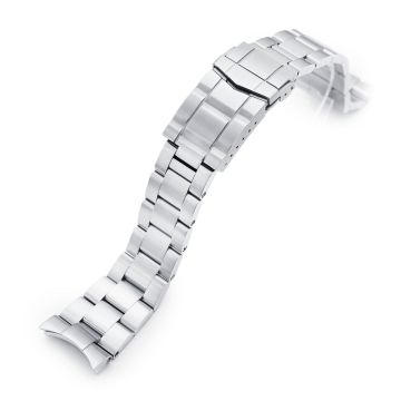 Super-O Boyer Watch Band compatible with Orient Kamasu, 316L Stainless Steel Brushed SUB Clasp - 22mm