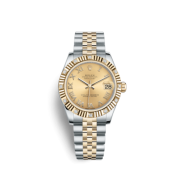 Rolex Datejust 31 Rolesor Yellow  Fluted Diamond / Jubilee / Champagne Roman