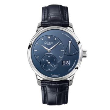 Glashütte Original PanoReserve Stainless Steel / Blue / Alligator - Folding