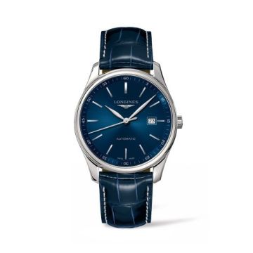 Longines Master Collection 42 Date  Stainless Steel / Blue / Alligator XL