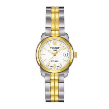 Tissot PR 100 Quartz 24.5 Stainless Steel / Yellow Gold PVD / White / Bracelet