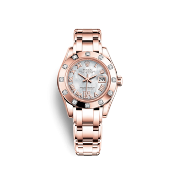 Rolex Datejust Pearlmaster 29 Everose 12 Diamond Mother of Pearl Roman