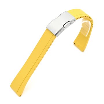 Quick Release FKM27 Yellow Titanium Slinea Clasp FKM Rubber watch strap, 20mm or 22mm - 20mm