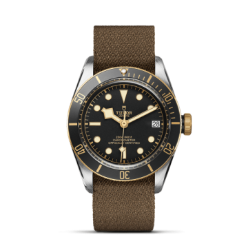 Tudor Heritage Black Bay Black S&G / Stainless Steel / Yellow Gold / Black / Fabric