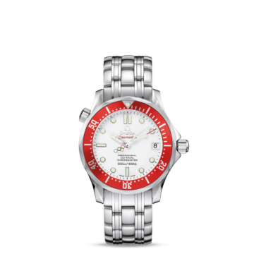 Omega Seamaster Diver 300M Co-Axial 36.25 Stainless Steel / White / Bracelet / Vancouver Olympics