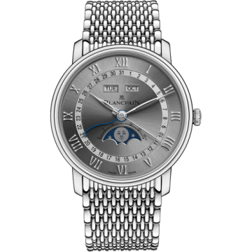 Blancpain Villeret Quantième Complet 40mm Stainless Steel / Grey / Bracelet