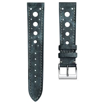 Boutsen Racing Handmade Patina Leather Watch Strap - Blue Jeans - 19mm