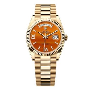 Rolex Day-Date 36 Yellow Gold - Fluted / Carnelian / President