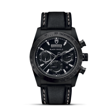 Tudor Fastrider Black Shield Ceramic / Black / Leather