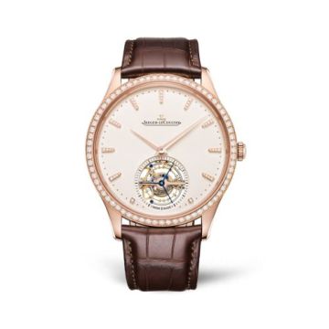 Jaeger-LeCoultre Master Ultra Thin Tourbillon Pink Gold - Diamond / Eggshell / Alligator