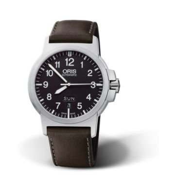 Oris BC3 Advanced Day Date Stainless Steel / Black / Leather