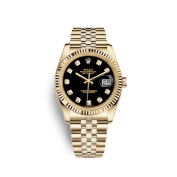 Rolex Datejust 36 Yellow Gold Fluted / Jubilee / Black Diamonds