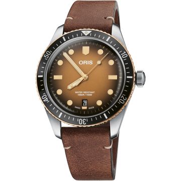 Oris Divers Sixty-Five 40 Stainless Steel / Bronze / Brown / Calf