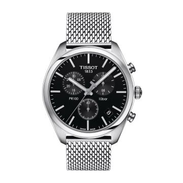 Tissot PR 100 Chronograph Quartz 41 Stainless Steel / Black / Milanese