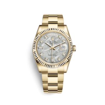 Rolex Day-Date 36 Yellow Gold Fluted Oyster Meteorite Diamonds