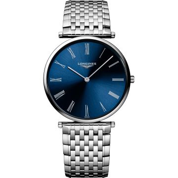 Longines La Grandes Classique Quartz 36 Stainless Steel / Blue-Roman / Strap