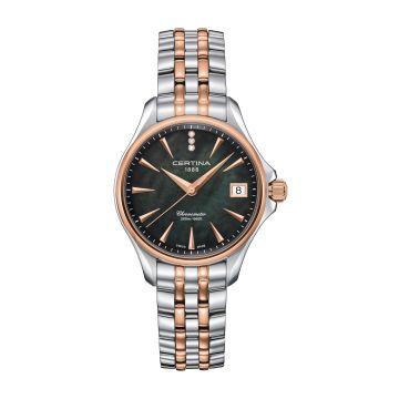 Certina DS Action Diamonds 33.8 Stainless Steel - Rose Gold / Black MOP