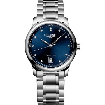 Longines Master Collection Date 38.5 Stainless Steel / Blue - Diamond / Bracelet