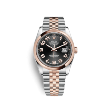 Rolex Datejust 36 Rolesor Everose Domed / Jubilee / Black Arabic