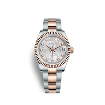 Rolex Datejust 31 Rolesor Everose Fluted / Jubilee / Silver Computer