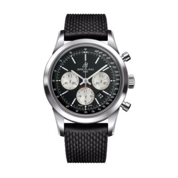 Breitling Transocean Chronograph Stainless Steel / Reverse Panda / Rubber / Pin