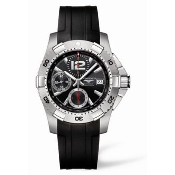Longines Hydroconquest Chronograph Tachymeter Black Rubber