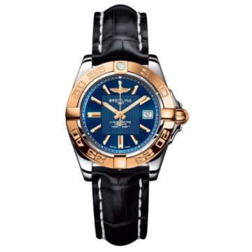 Breitling Galactic 32 Stainless Steel / Rose Gold / Metallica Blue / Croco