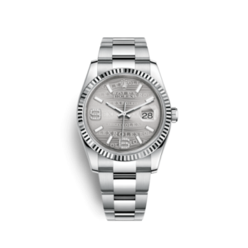 Rolex Datejust 36 Stainless Steel Fluted / Oyster / Rhodium Wave
